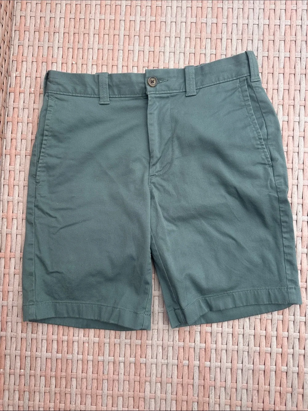 J. Crew Olive Green Flat-Front Chino Shorts
